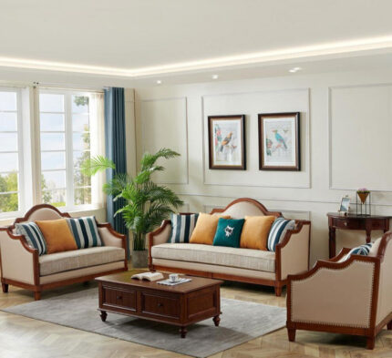 Classic Indian Teak Wood Sofa Set